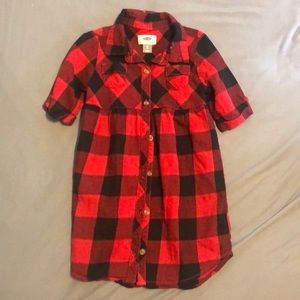Red and black flannel dress